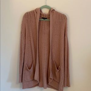 Dusty pink hooded cardigan